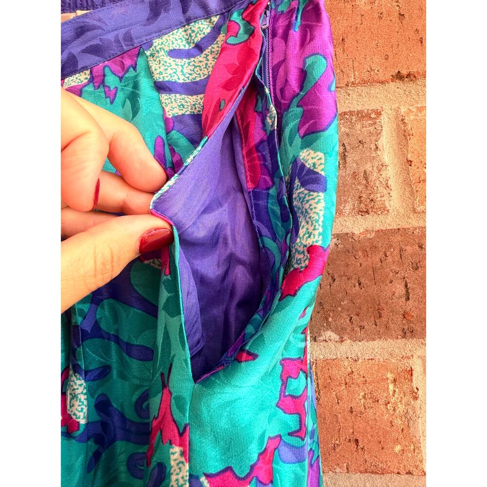 Umi Collections by Anne Crimmins Vintage Silk Maxi Skirt Size 8 - Picture 3 of 4